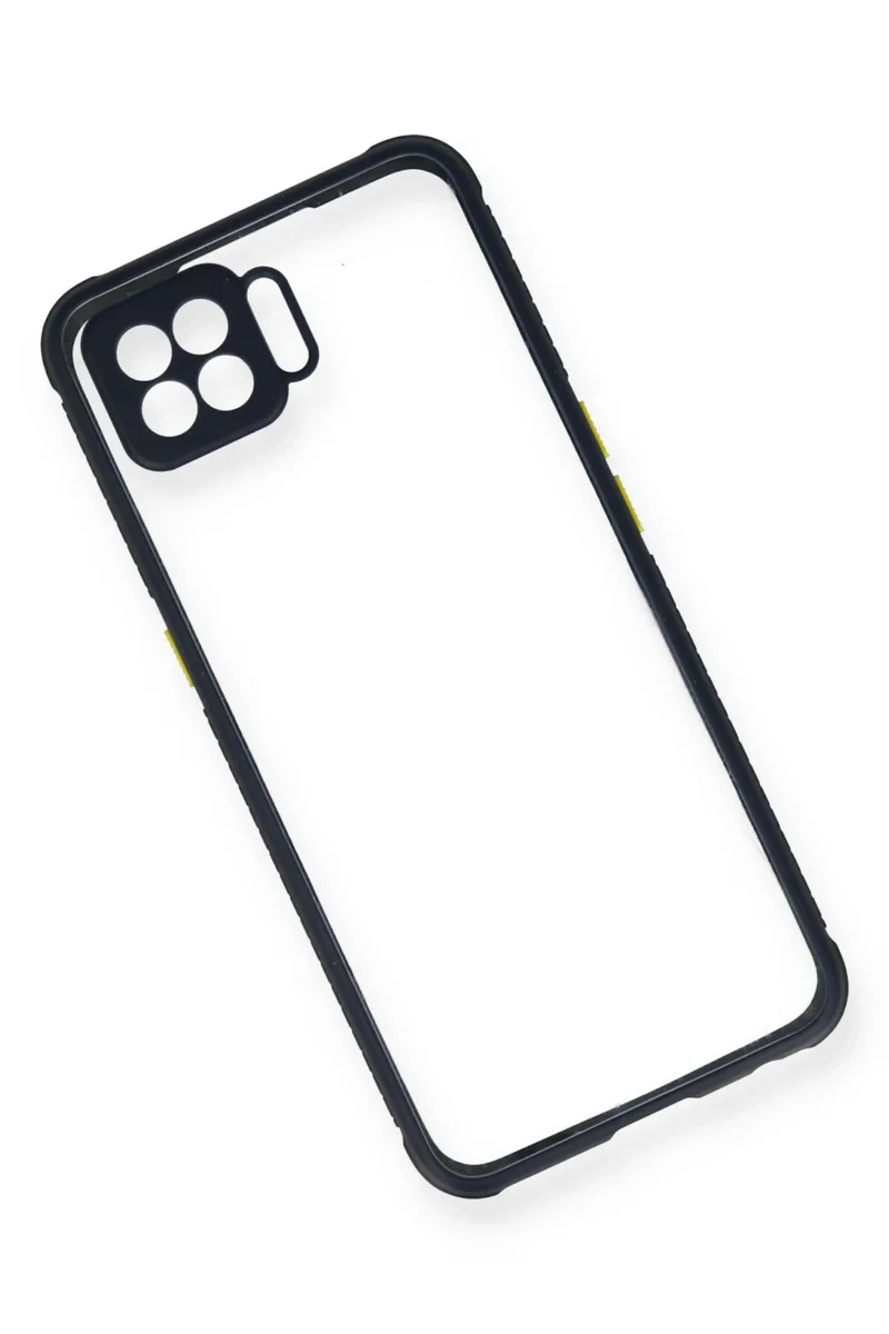 Newface Oppo Reno 4 Lite Kılıf Miami Şeffaf Silikon - Lacivert