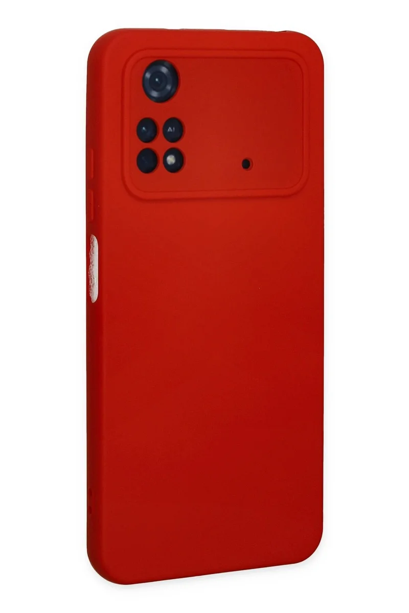 Newface Xiaomi Poco M4 Pro 4G Kılıf Nano içi Kadife Silikon - Kırmızı