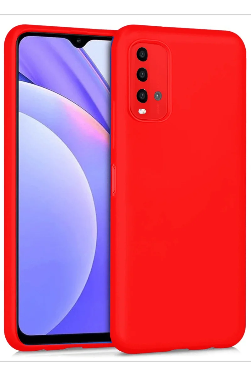Newface Xiaomi Redmi 9T Kılıf Nano içi Kadife Silikon - Kırmızı