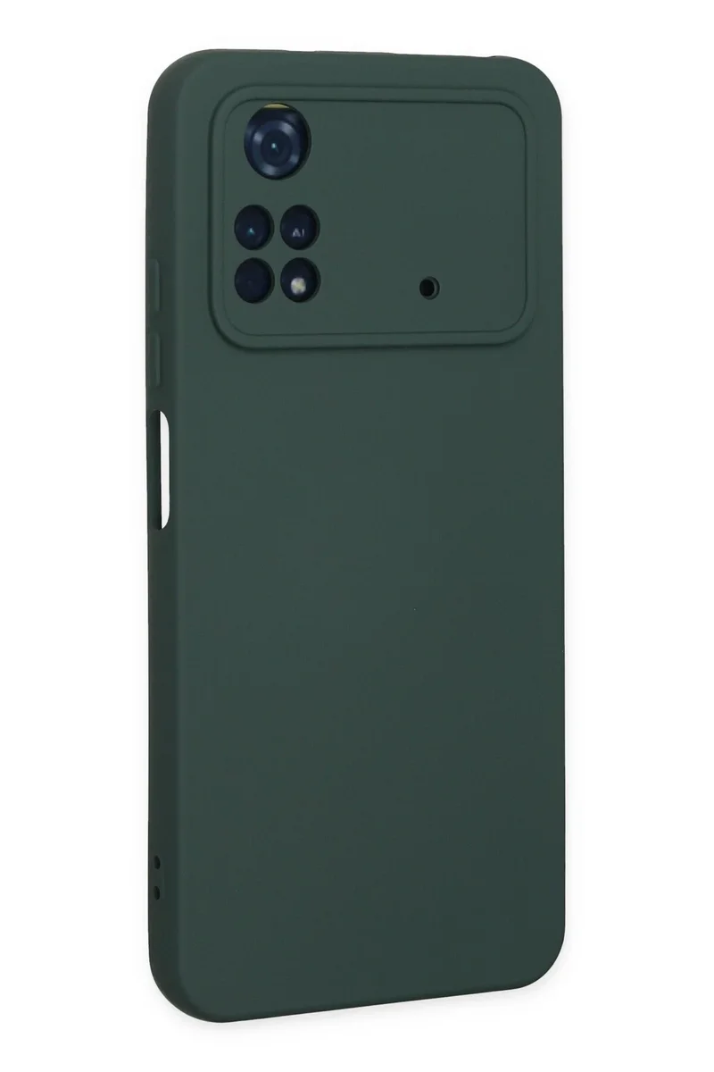 Newface Xiaomi Poco M4 Pro 4G Kılıf Nano içi Kadife Silikon - Koyu Yeşil