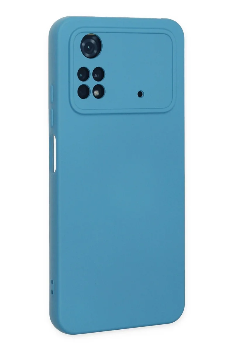 Newface Xiaomi Poco M4 Pro 4G Kılıf Nano içi Kadife Silikon - Mavi