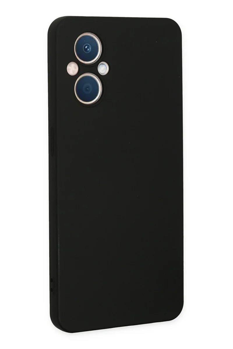 Newface Oppo Reno 7 Lite Kılıf Nano içi Kadife Silikon - Siyah
