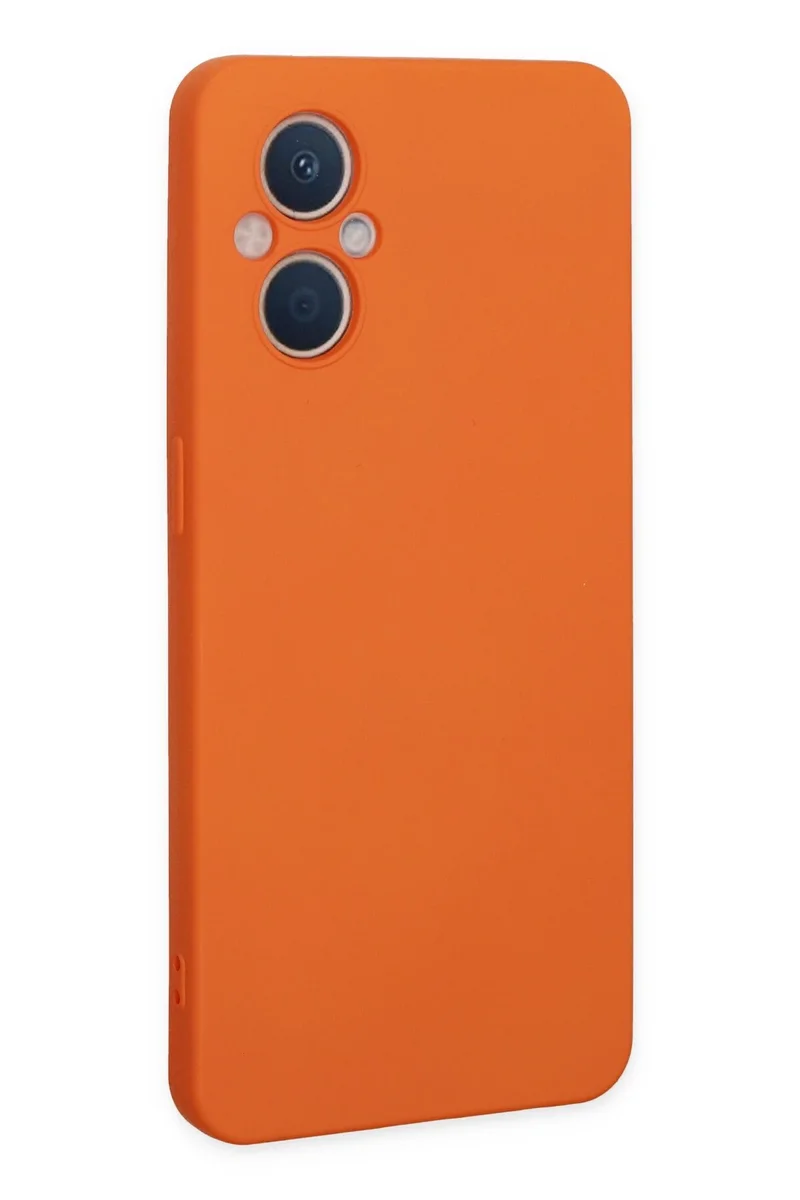 Newface Oppo Reno 7 Lite Kılıf Nano içi Kadife Silikon - Turuncu