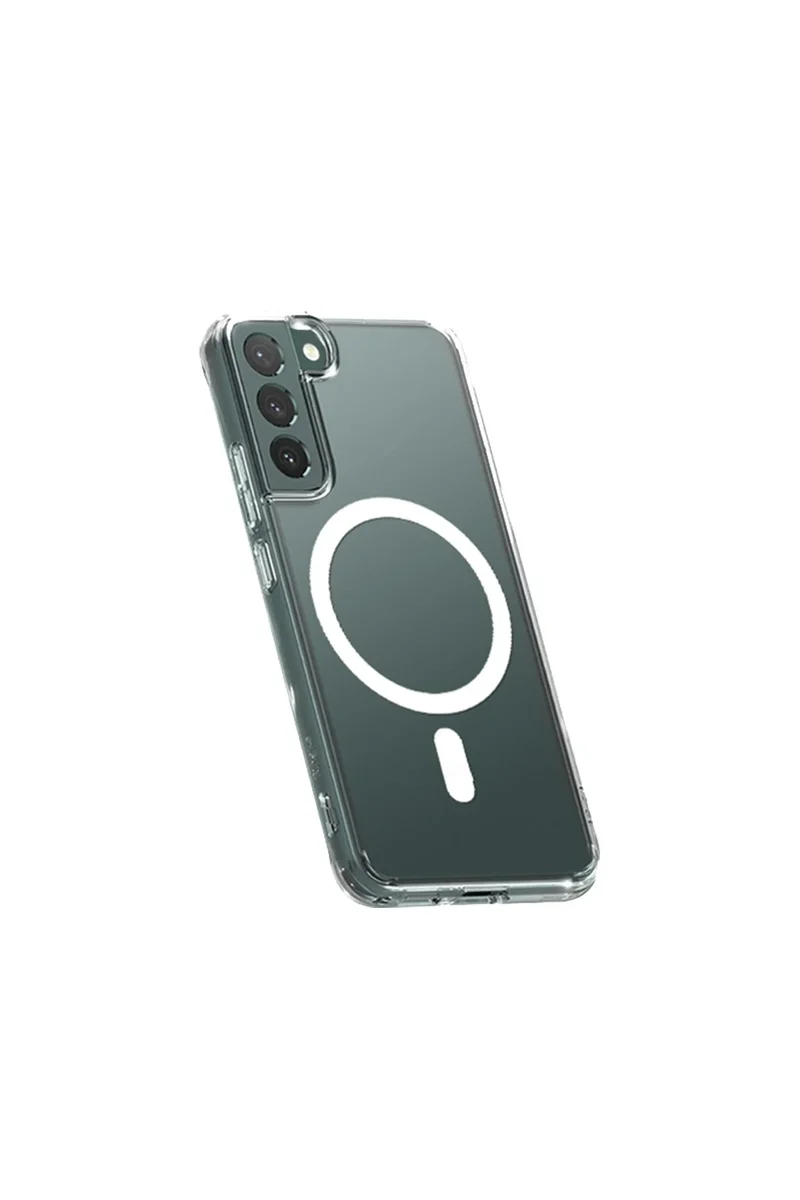 Newface Samsung Galaxy S22 Plus Kılıf Magneticsafe Şeffaf Silikon - Şeffaf