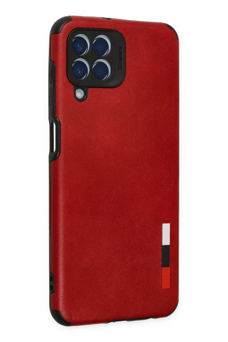 Newface Samsung Galaxy M33 Kılıf Loop Deri Silikon - Kırmızı