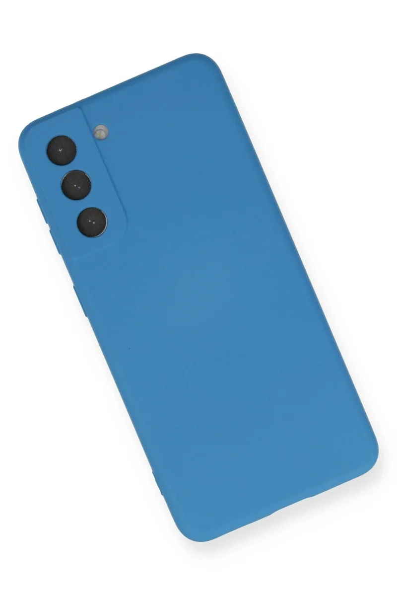Newface Samsung Galaxy S21 Kılıf Nano içi Kadife Silikon - Mavi