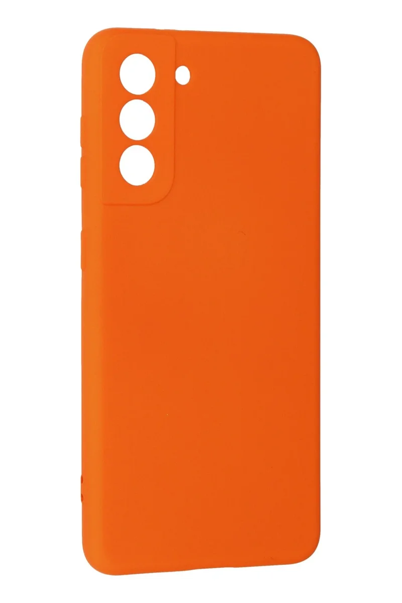 Newface Samsung Galaxy S21 Kılıf Nano içi Kadife Silikon - Turuncu