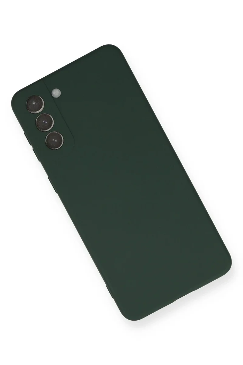 Newface Samsung Galaxy S21 Plus Kılıf Nano içi Kadife Silikon - Koyu Yeşil