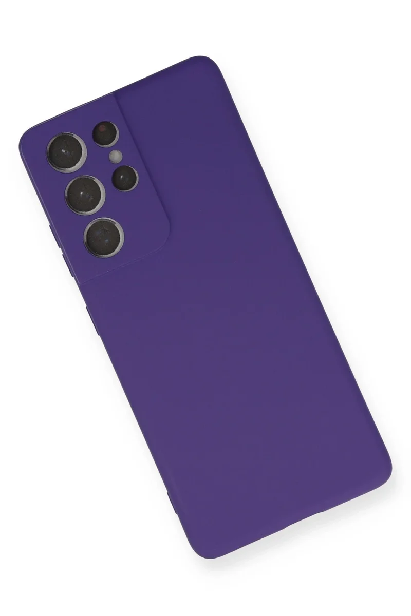 Newface Samsung Galaxy S21 Ultra Kılıf Nano içi Kadife Silikon - Mor