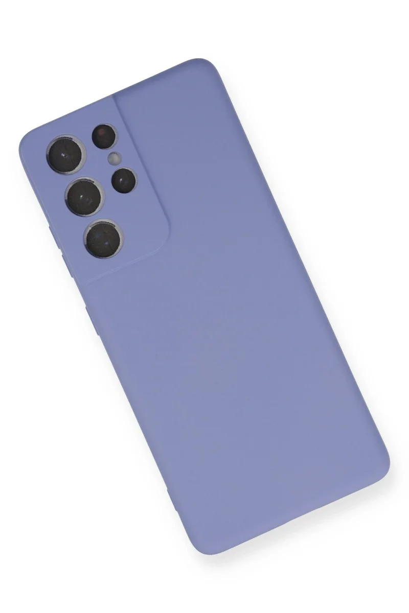 Newface Samsung Galaxy S21 Ultra Kılıf Nano içi Kadife Silikon - Lila