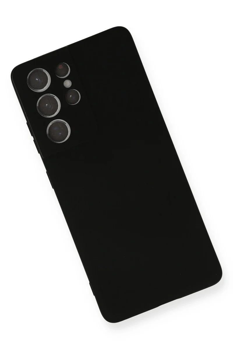 Newface Samsung Galaxy S21 Ultra Kılıf Nano içi Kadife Silikon - Siyah