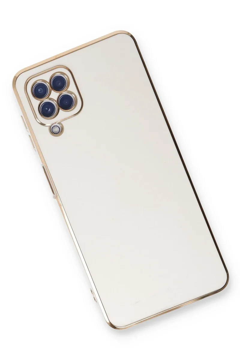 Newface Samsung Galaxy A22 Kılıf Volet Silikon - Beyaz