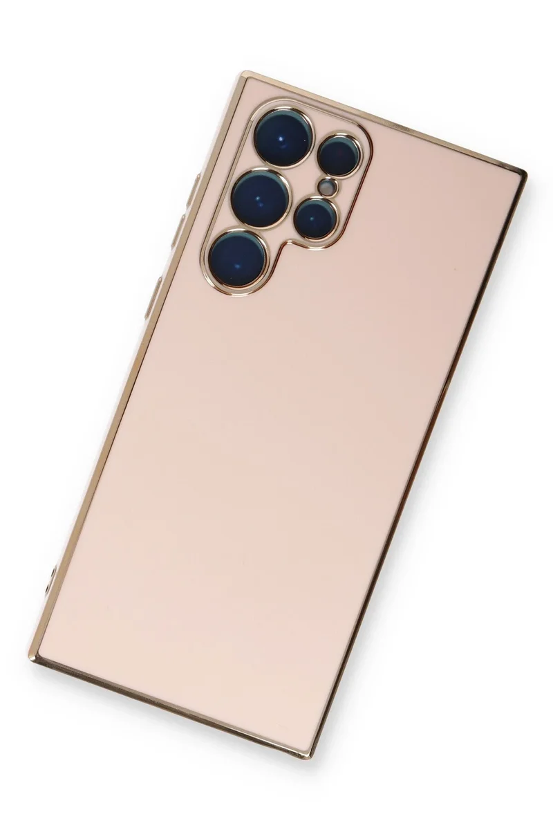 Newface Samsung Galaxy S22 Ultra Kılıf Volet Silikon - Pembe