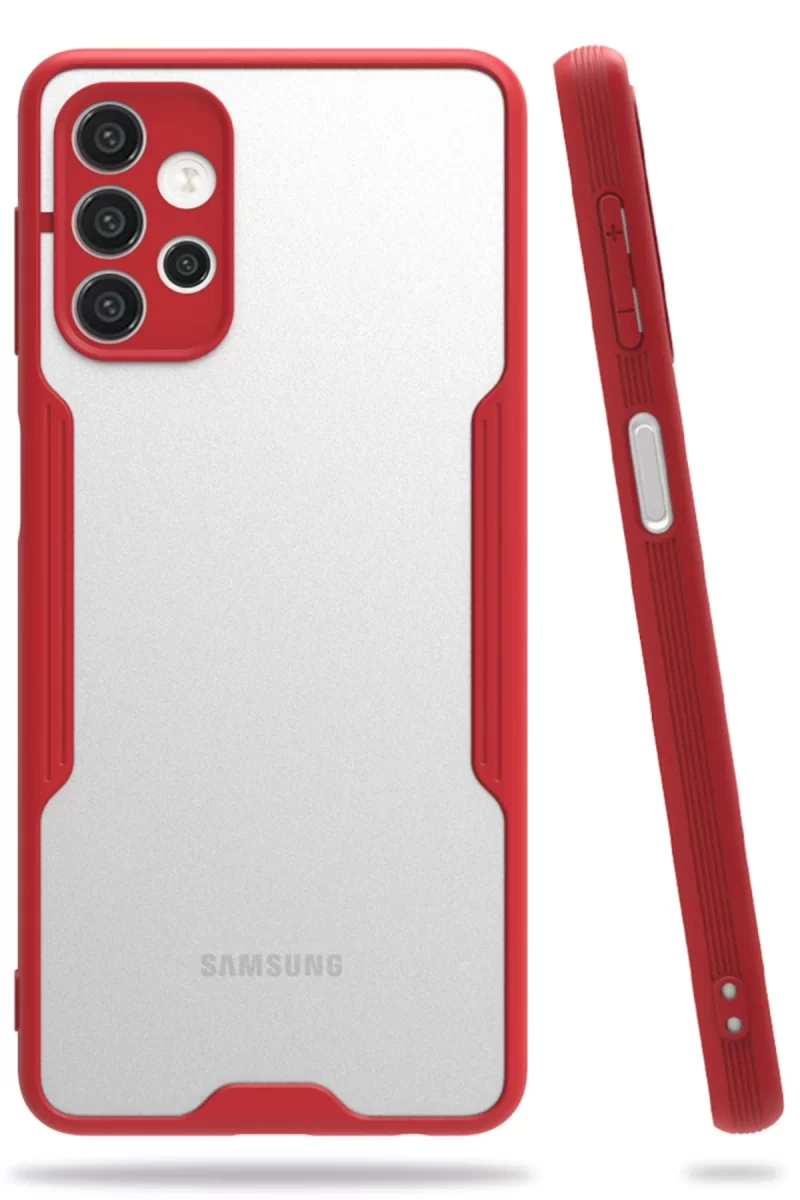 Newface Samsung Galaxy A52 Kılıf Platin Silikon - Kırmızı