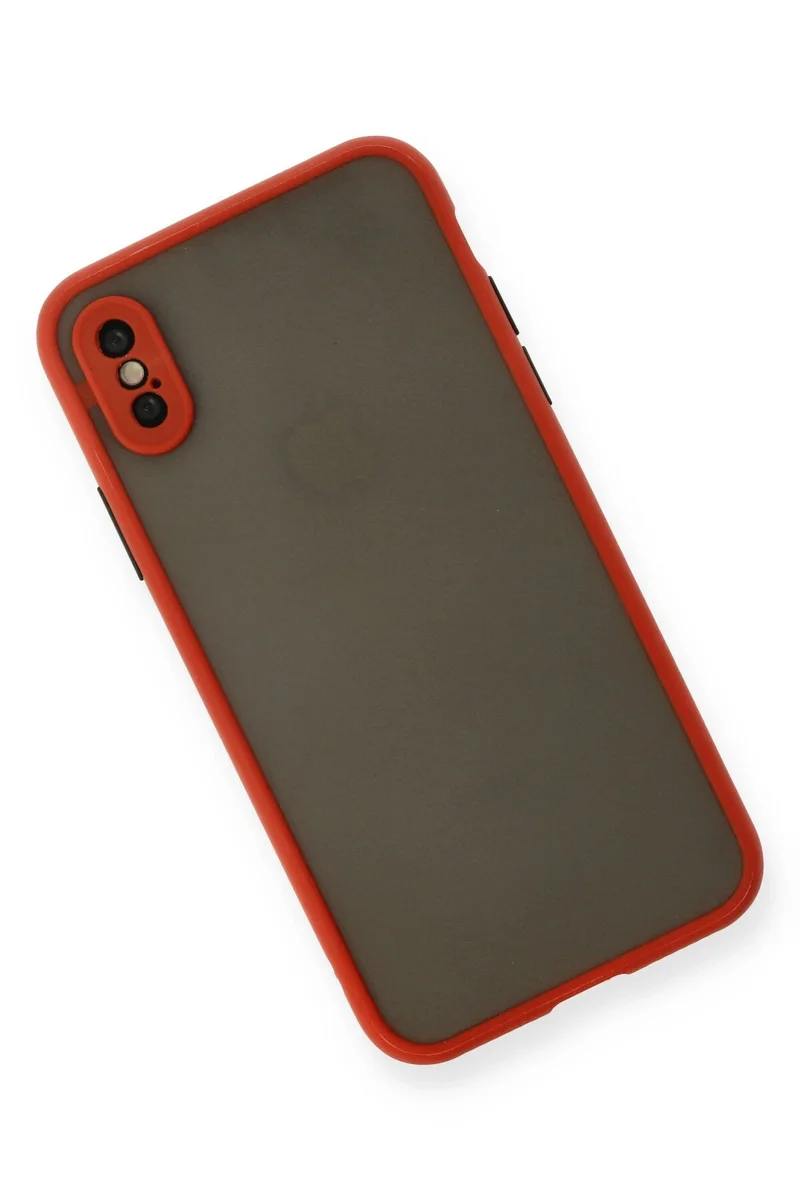 Newface iPhone X Kılıf Montreal Silikon Kapak - Kırmızı