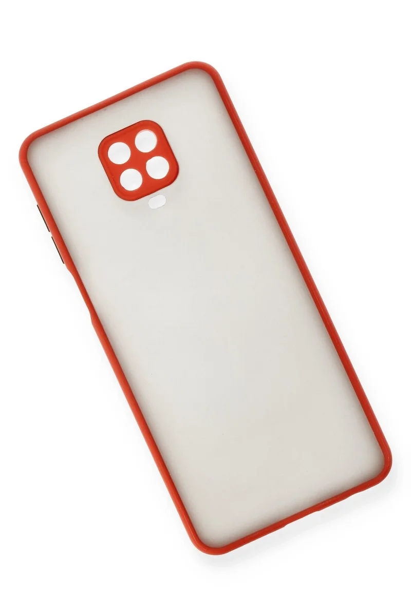 Newface Xiaomi Redmi Note 9 Pro Kılıf Montreal Silikon Kapak - Kırmızı