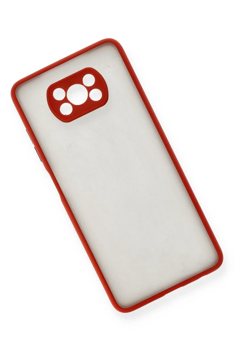 Newface Xiaomi Pocophone X3 Kılıf Montreal Silikon Kapak - Kırmızı