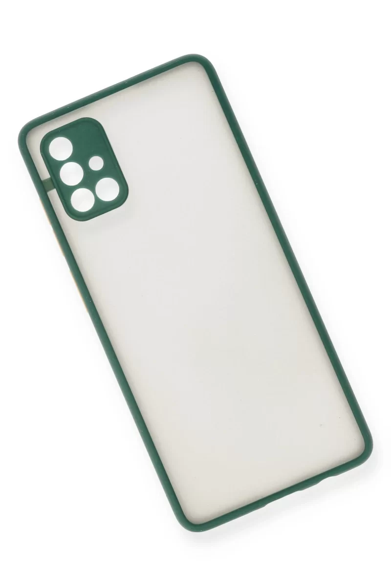 Newface Samsung Galaxy A71 Kılıf Montreal Silikon Kapak - Yeşil