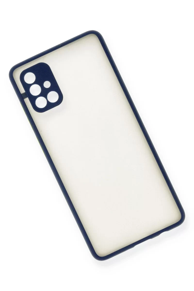 Newface Samsung Galaxy A71 Kılıf Montreal Silikon Kapak - Lacivert