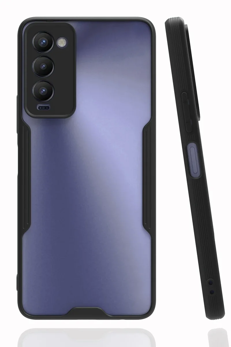 Newface Tecno Camon 18 Kılıf Platin Silikon - Siyah