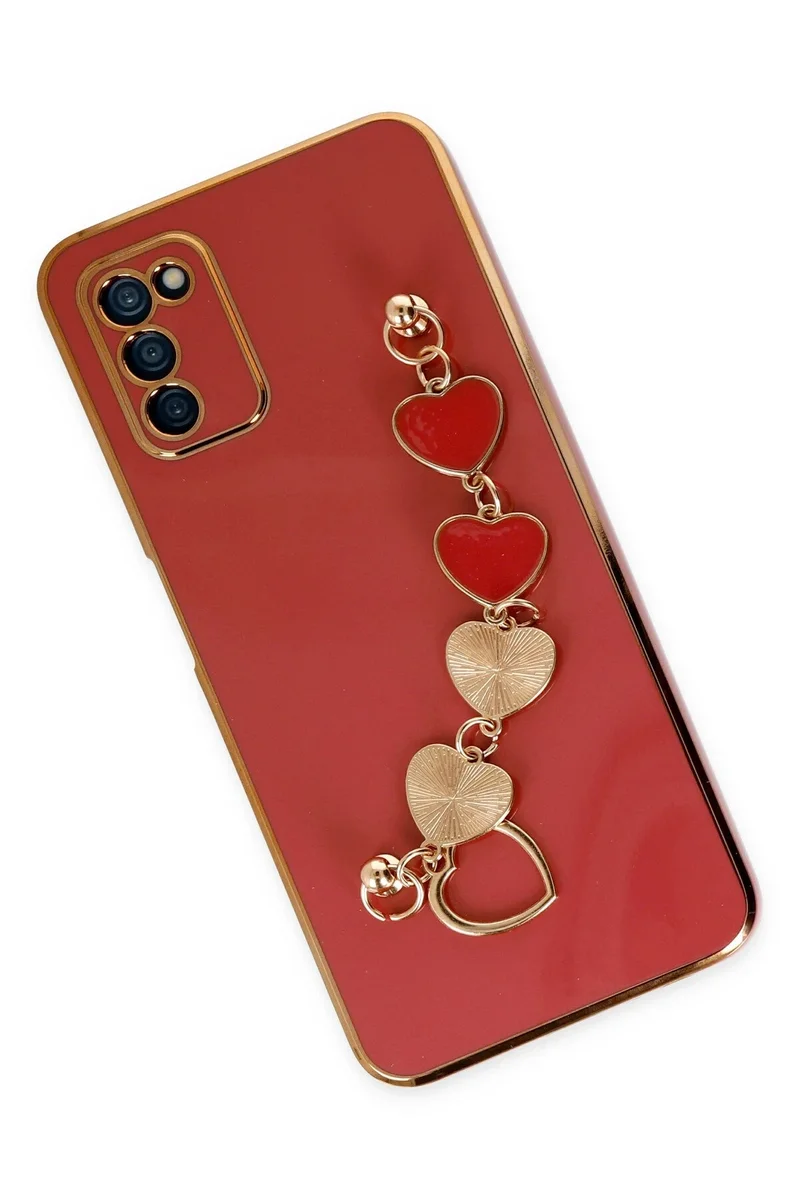 Newface Samsung Galaxy A03S Kılıf Esila Silikon - Kırmızı