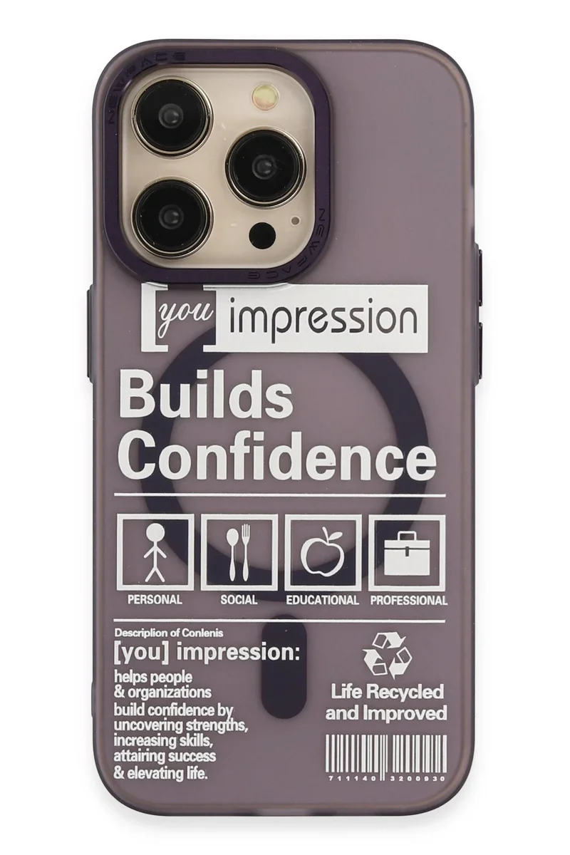 Newface iPhone 14 Pro Kılıf Apollo Magneticsafe Desenli Kapak - Apollo Mor - 6