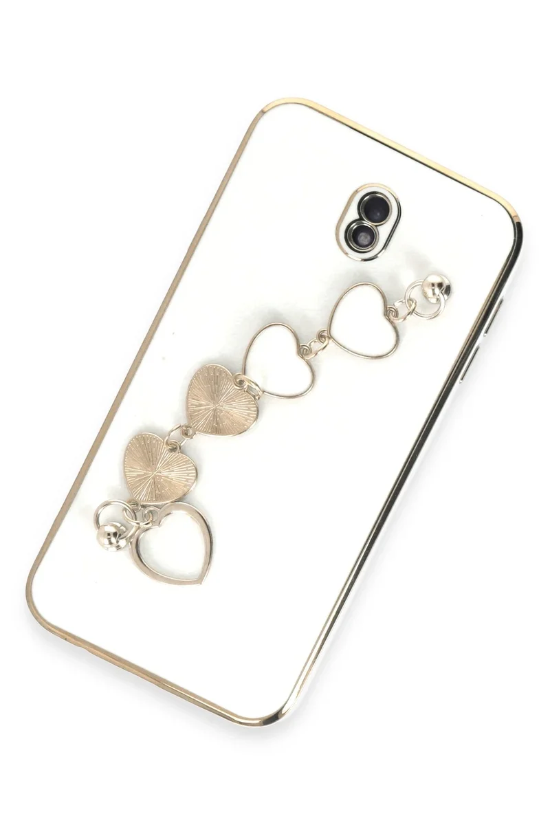 Newface Samsung Galaxy J7 Pro / J730 Kılıf Esila Silikon - Beyaz