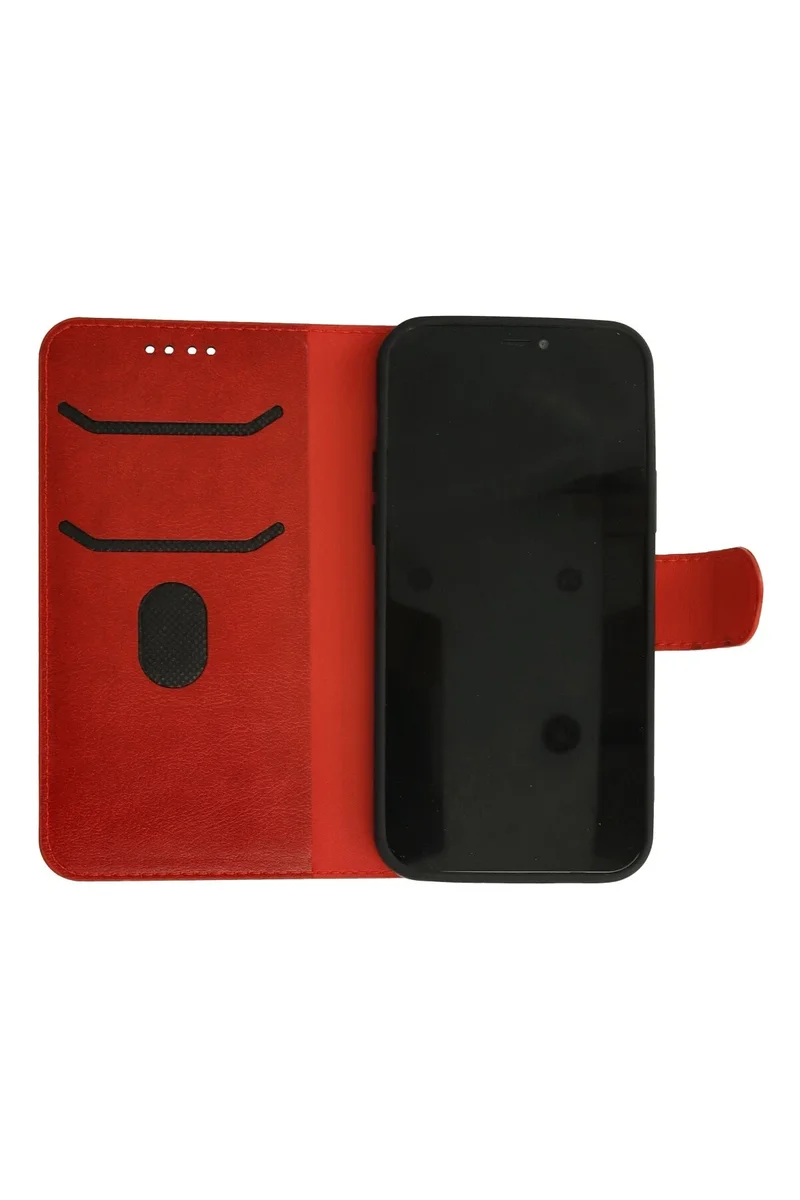 Newface iPhone 12 Kılıf Trend S Plus Kapaklı Kılıf - Kırmızı