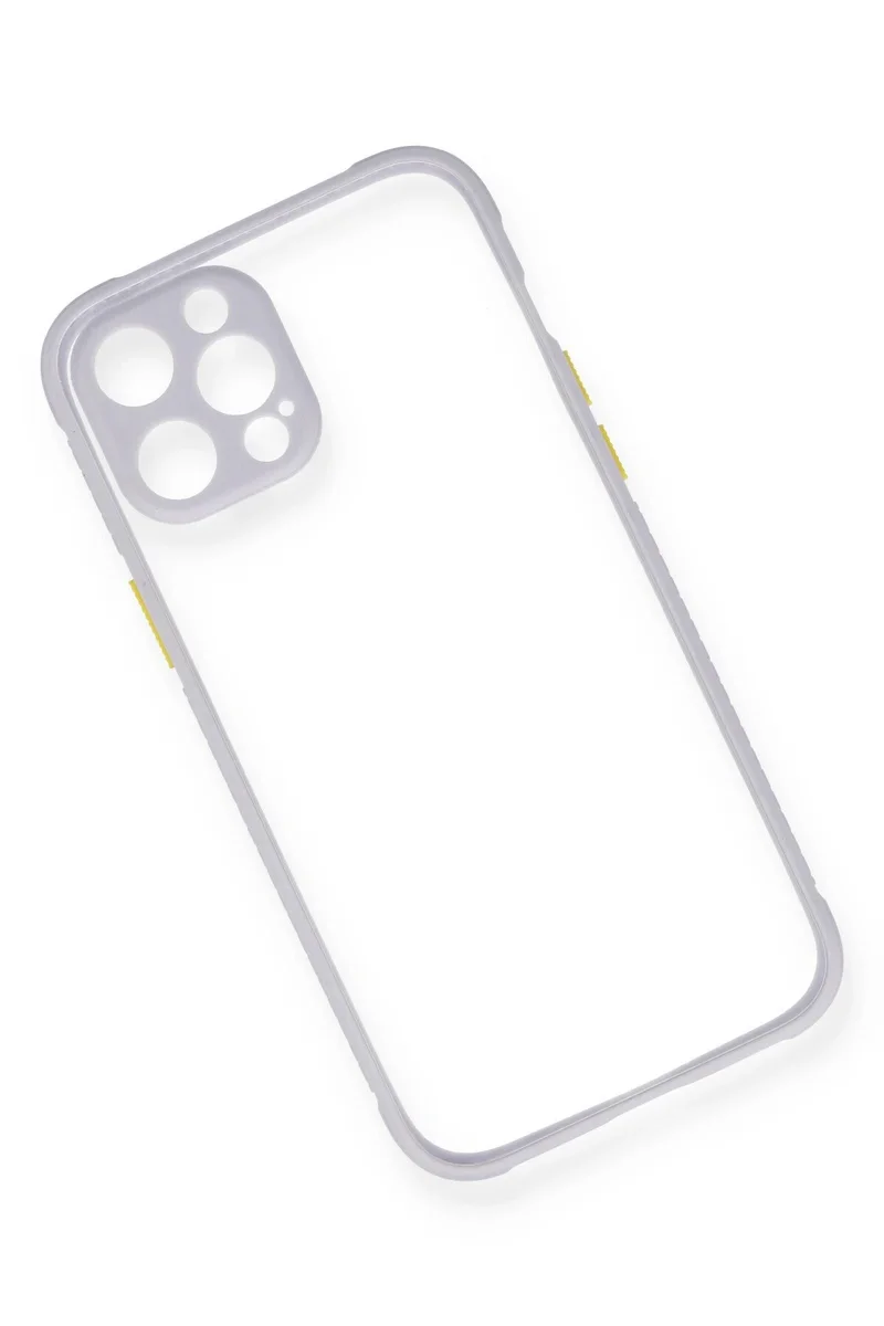 Newface iPhone 12 Kılıf Miami Şeffaf Silikon - Lila