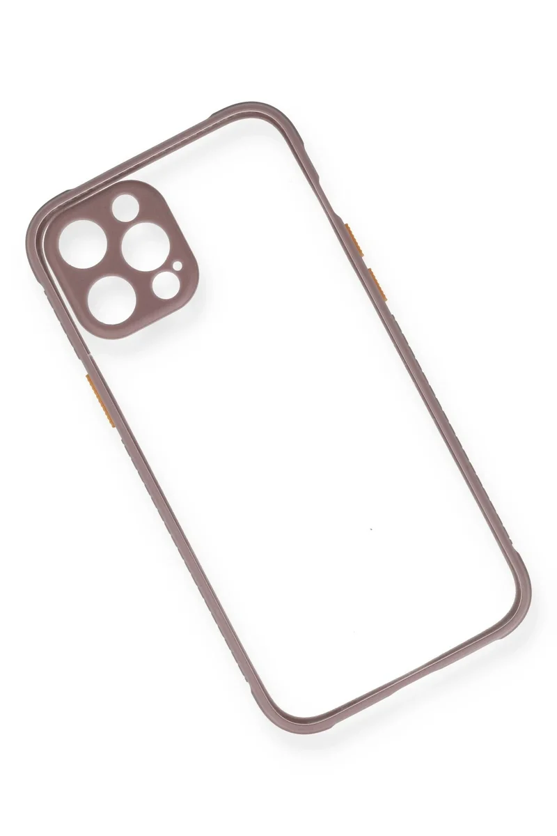 Newface iPhone 12 Kılıf Miami Şeffaf Silikon - Açık Mor