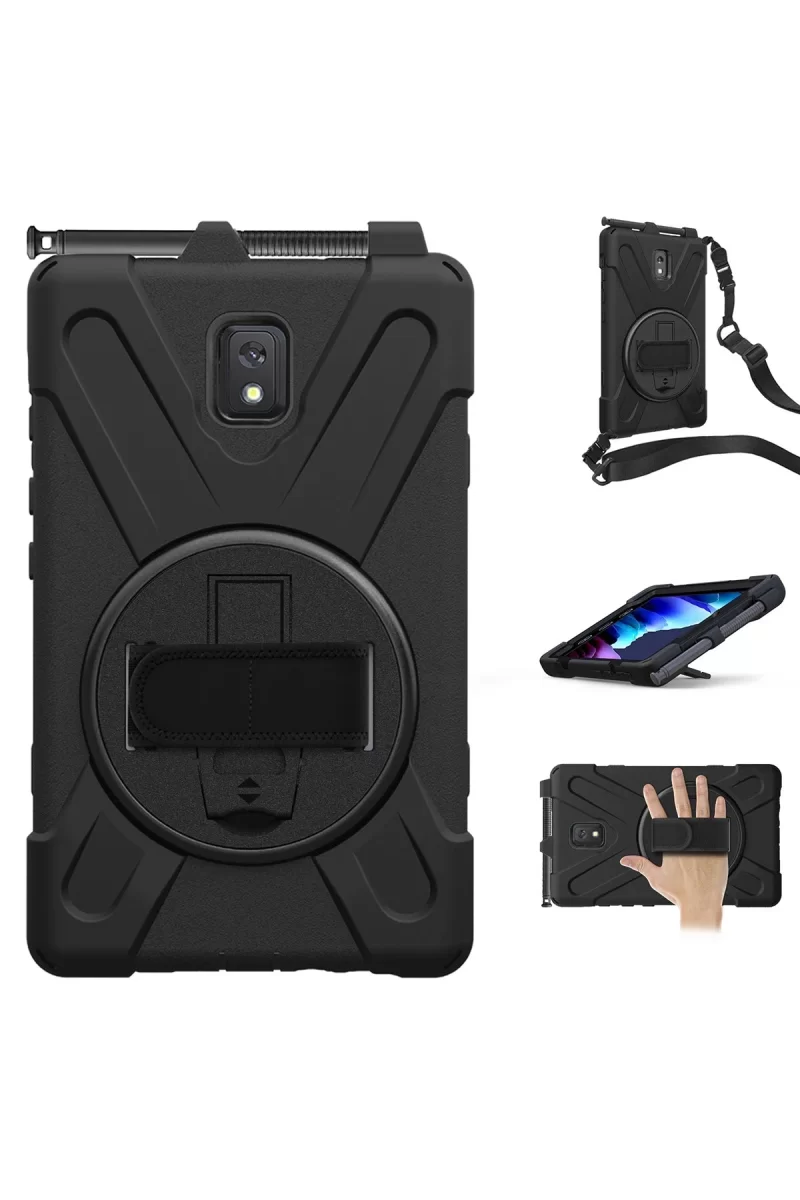 Newface Samsung Galaxy T577 Tab Active 3 Kılıf Amazing Tablet Kapak - Siyah