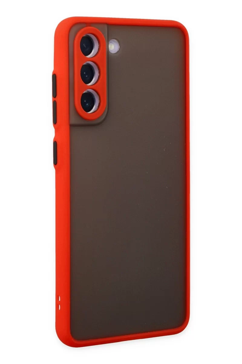 Newface Samsung Galaxy S21 FE Kılıf Montreal Silikon Kapak - Kırmızı