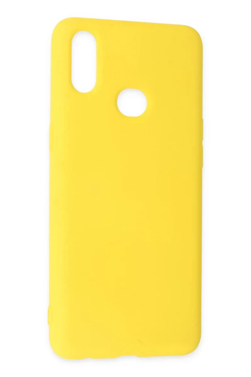 Newface Samsung Galaxy A10S Kılıf Nano içi Kadife Silikon - Sarı