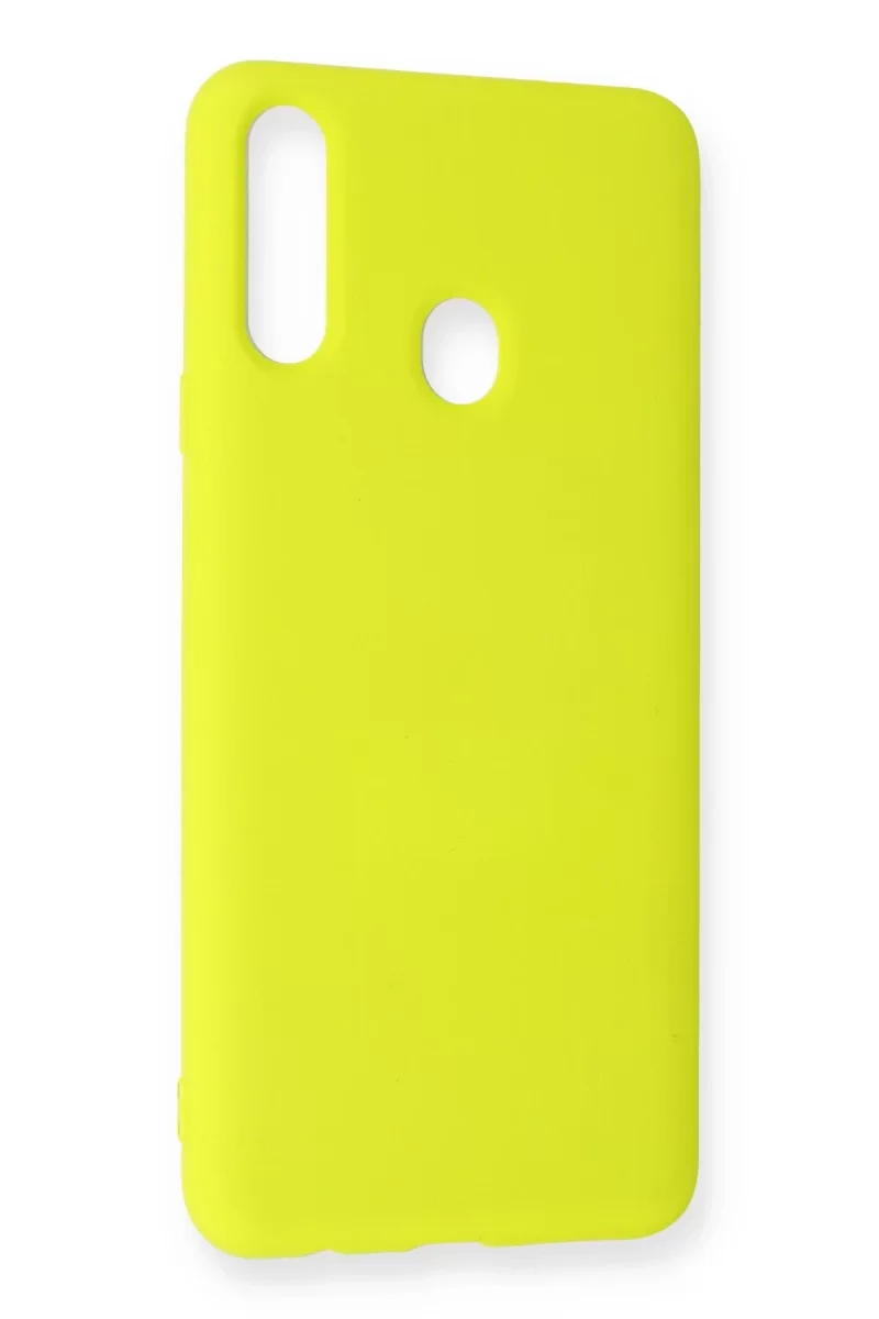 Newface Samsung Galaxy A20S Kılıf Nano içi Kadife Silikon - Sarı