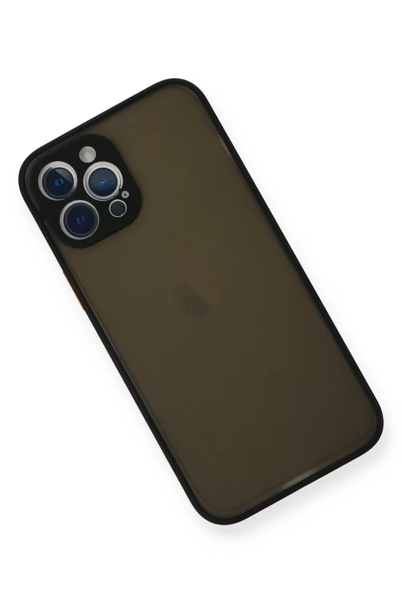 Newface iPhone 12 Pro Max Kılıf Montreal Silikon Kapak - Siyah