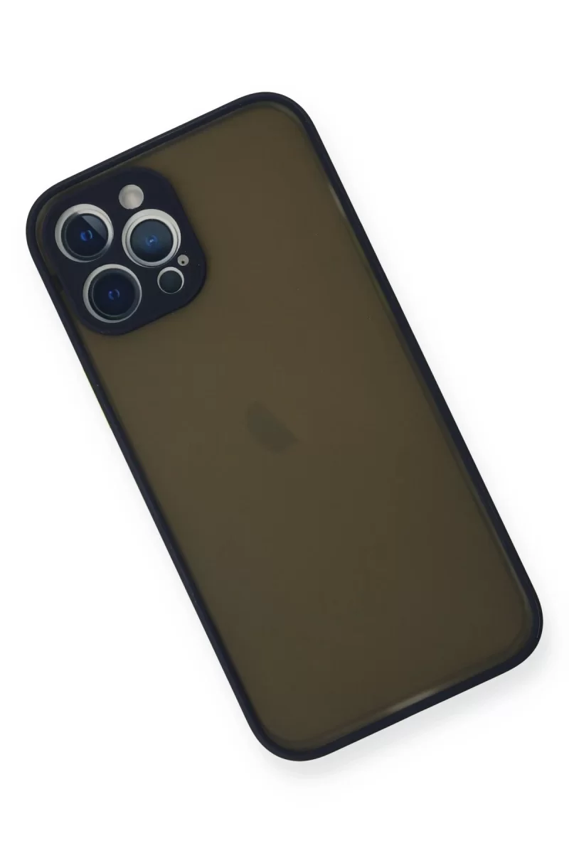 Newface iPhone 12 Pro Max Kılıf Montreal Silikon Kapak - Lacivert