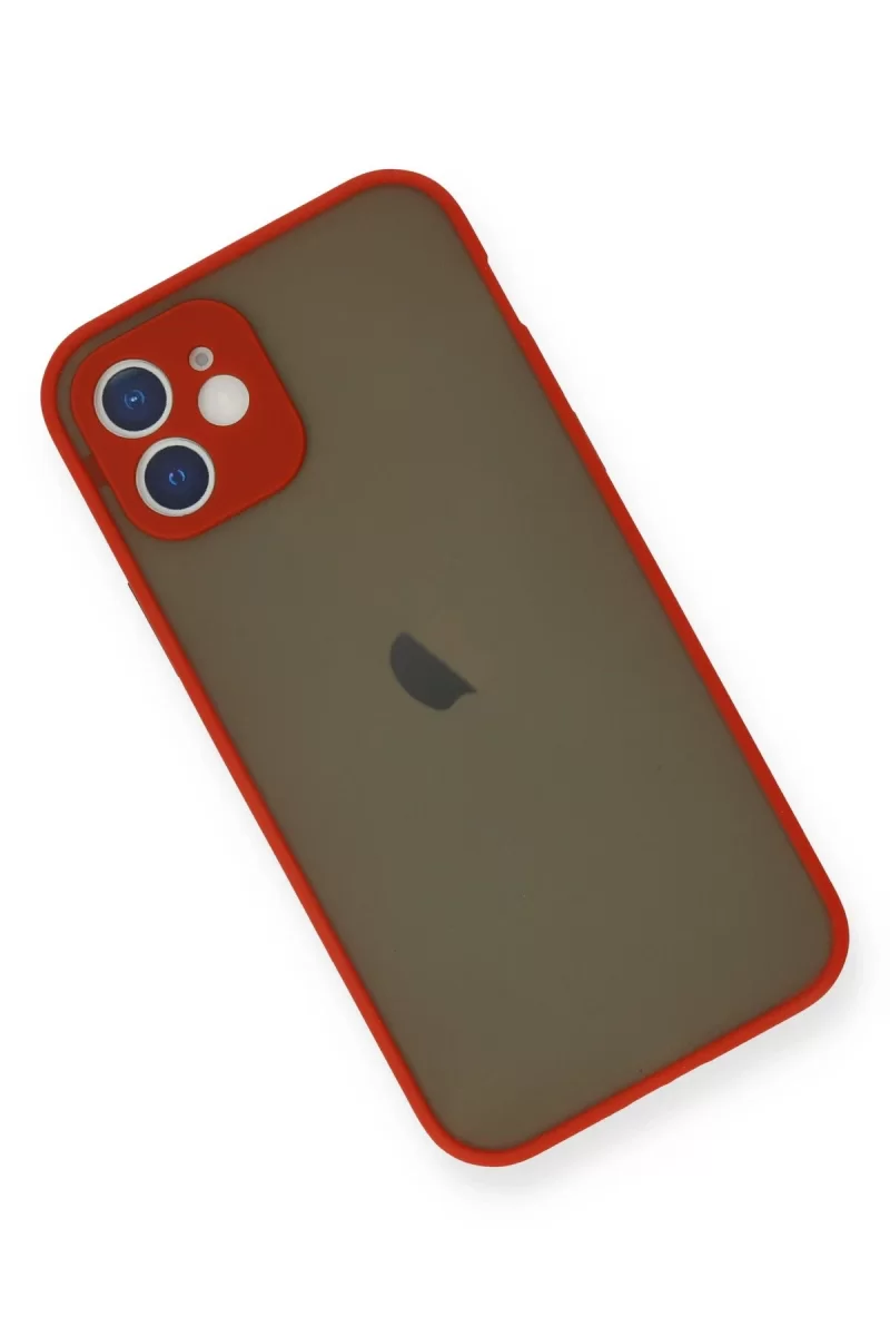 Newface iPhone 12 Mini Kılıf Montreal Silikon Kapak - Kırmızı