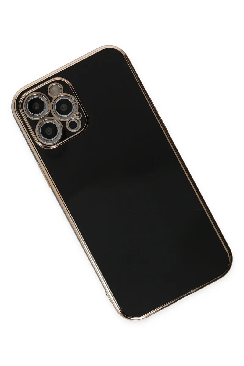 Newface iPhone 12 Pro Max Kılıf Volet Silikon - Siyah