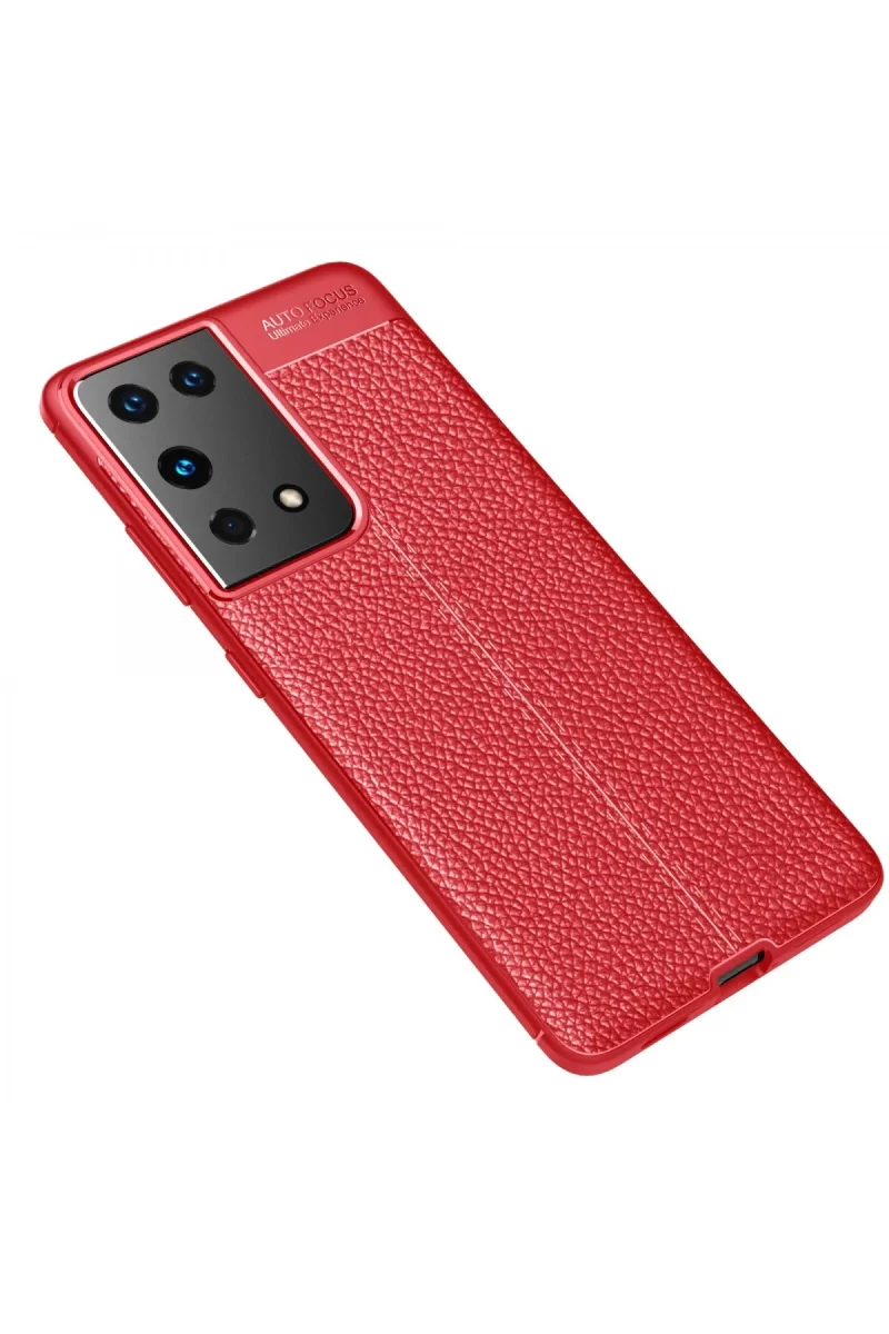 Newface Samsung Galaxy S21 Ultra Kılıf Auto Focus Kapak - Kırmızı