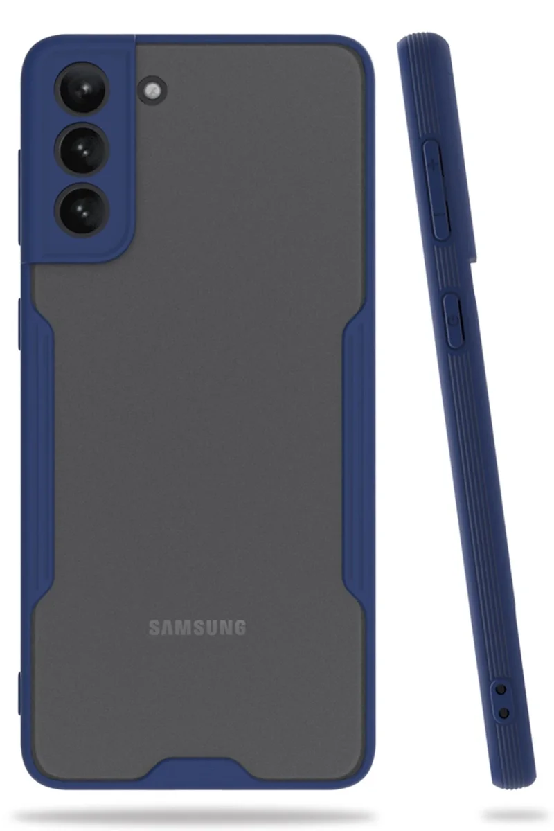 Newface Samsung Galaxy S21 Plus Kılıf Platin Silikon - Lacivert