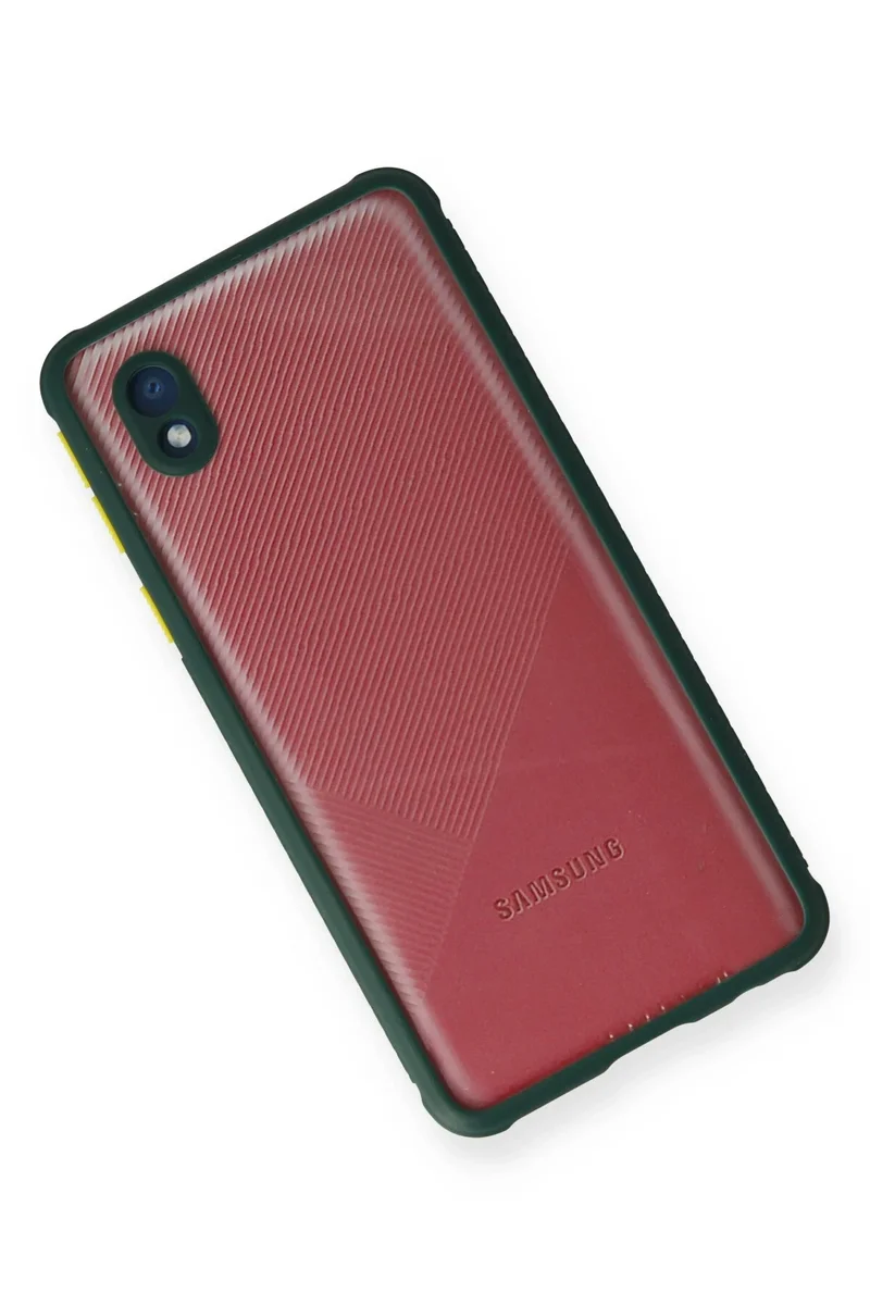 Newface Samsung Galaxy A01 Core Kılıf Miami Şeffaf Silikon - Koyu Yeşil