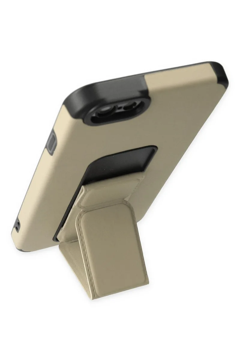 Newface iPhone 6 Kılıf Mega Standlı Silikon - Gold