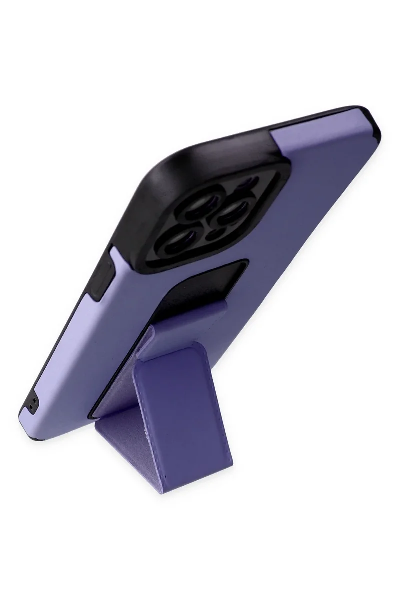 Newface iPhone 12 Pro Max Kılıf Mega Standlı Silikon - Lila