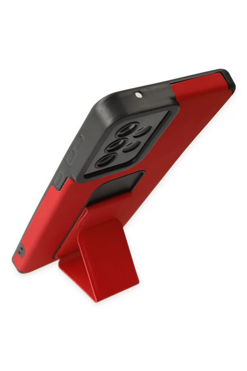 Newface Samsung Galaxy A33 5G Kılıf Mega Standlı Silikon - Kırmızı