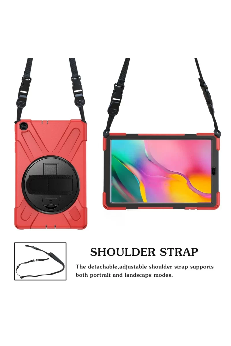 Newface Samsung Galaxy T510 Tab A 10.1 Kılıf Amazing Tablet Kapak - Kırmızı