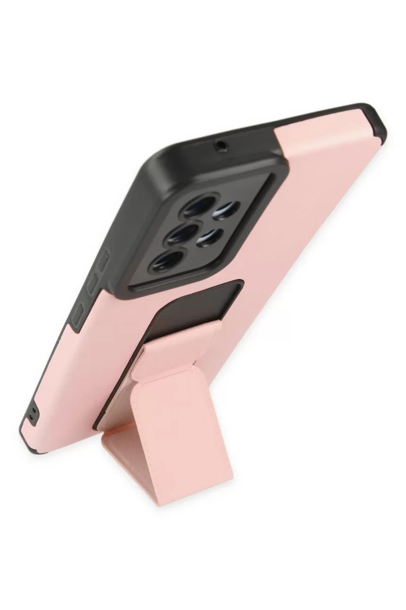 Newface Samsung Galaxy A53 5G Kılıf Mega Standlı Silikon - Pudra