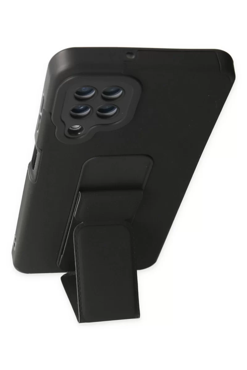 Newface Samsung Galaxy A22 Kılıf Mega Standlı Silikon - Siyah