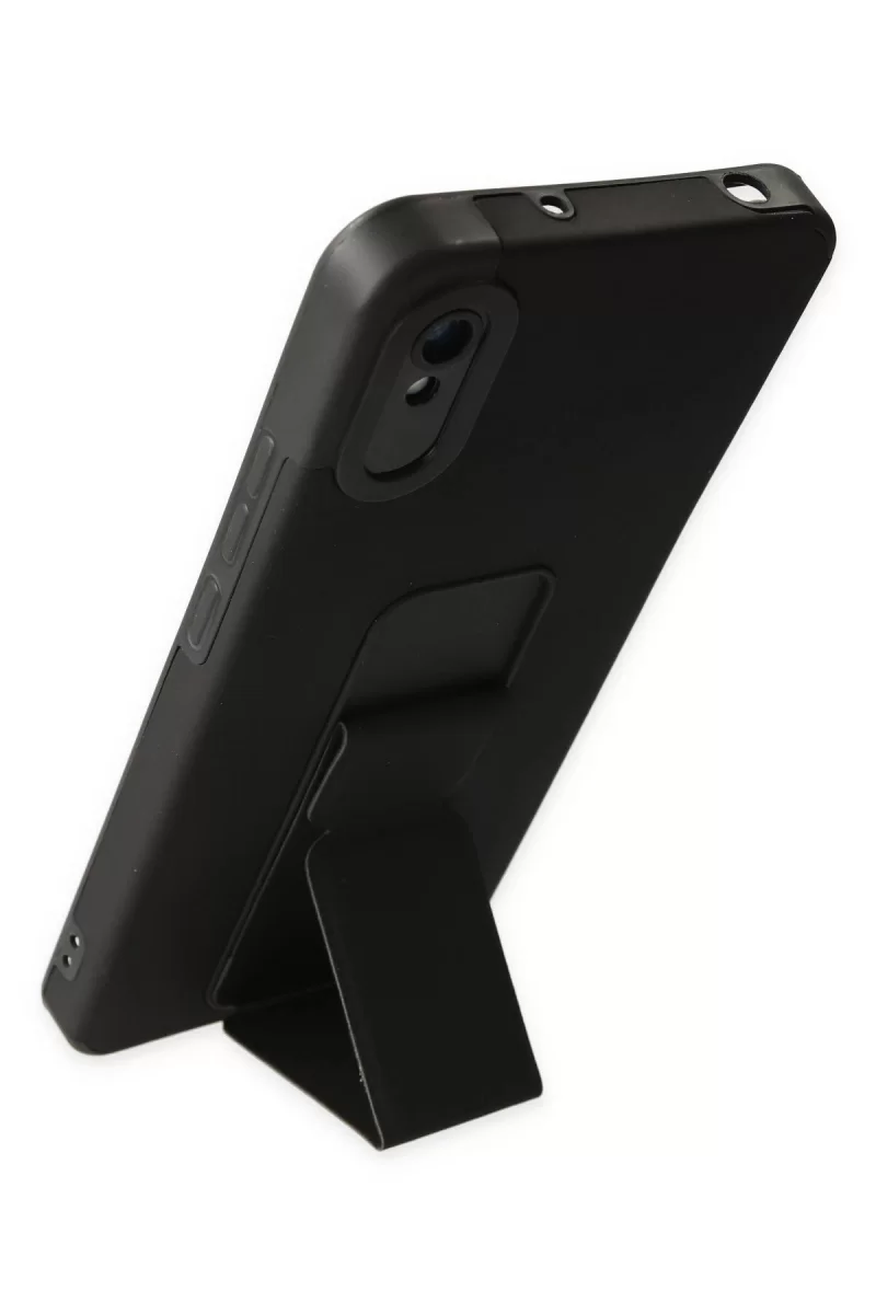 Newface Xiaomi Redmi 9A Kılıf Mega Standlı Silikon - Siyah
