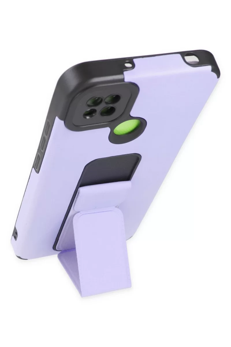 Newface Xiaomi Redmi 9C Kılıf Mega Standlı Silikon - Lila