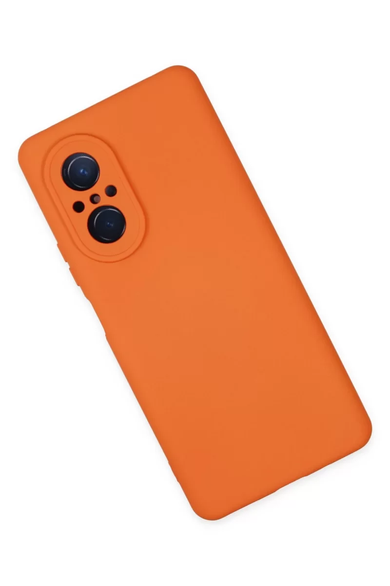 Newface Huawei Nova 9 SE Kılıf Nano içi Kadife Silikon - Turuncu